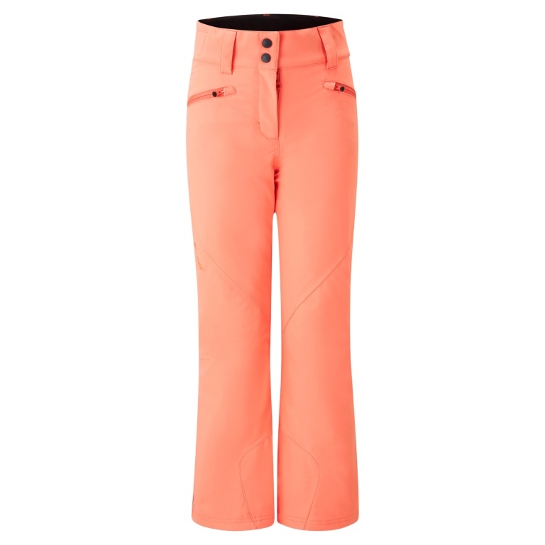 Ziener Winter Ski Trousers Alin-Z Pants (waterproof, windproof, snow gaiters, slim fit) 2025 peach orange girls/children